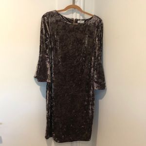 Calvin Klein crushed velvet taupe/brown dress. Very comfortable and elegant